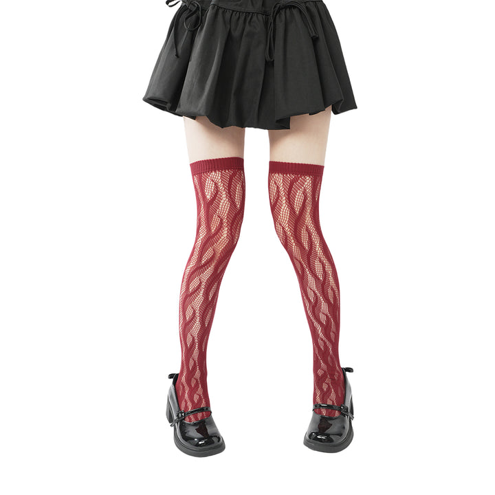 High-end limited edition! "Braid Cable" mesh hollow tights wrapped stockings fishnet stockings fashionable and sexy