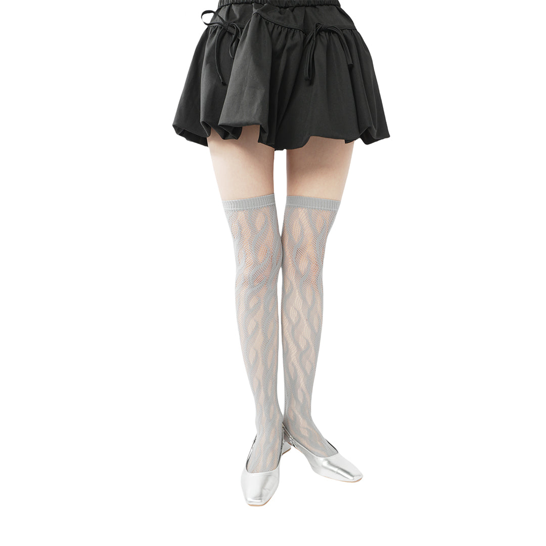 High-end limited edition! "Braid Cable" mesh hollow tights wrapped stockings fishnet stockings fashionable and sexy