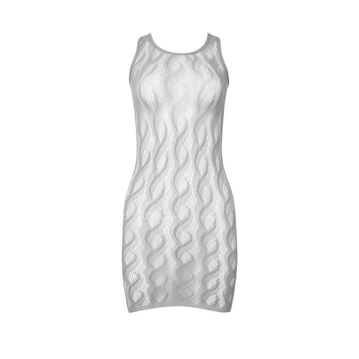 High-end exclusive! "Braid Cable" mesh hollow tight wrap dress fishnet stockings fashionable and sexy