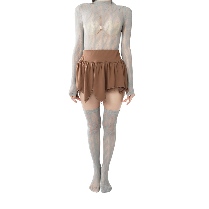 High-end limited edition! "Braid Cable" mesh hollow tights wrapped stockings fishnet stockings fashionable and sexy