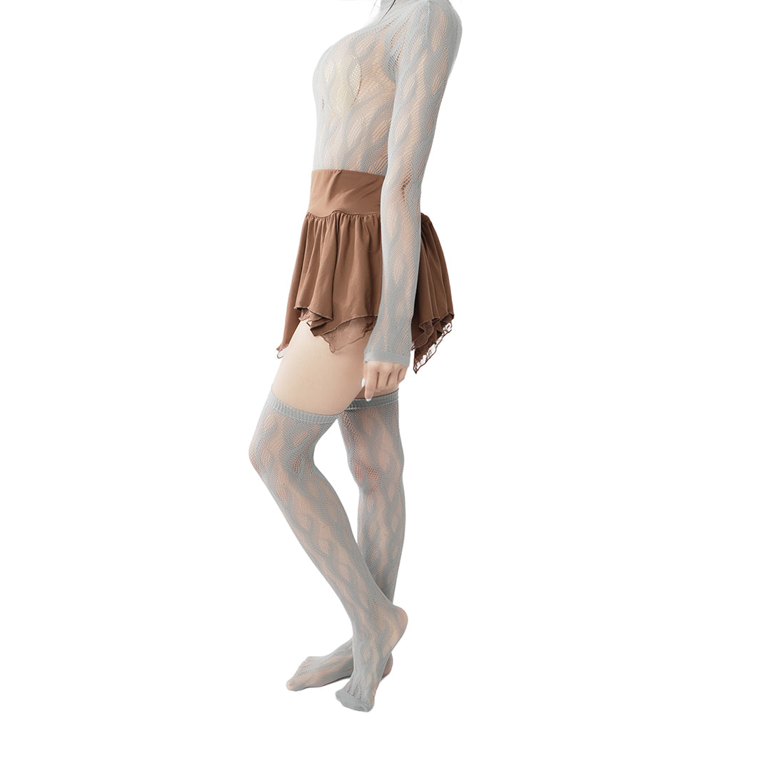 High-end limited edition! "Braid Cable" mesh hollow tights wrapped stockings fishnet stockings fashionable and sexy