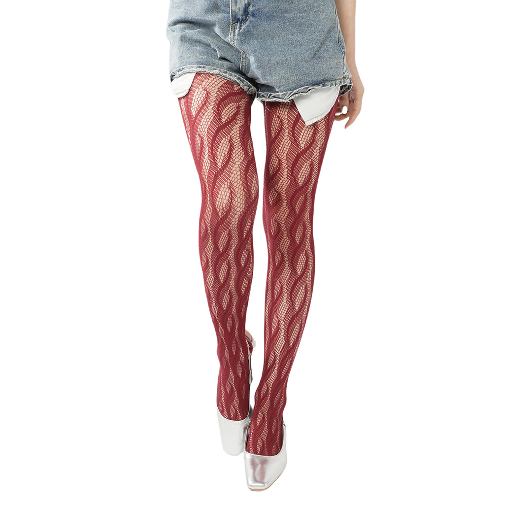 High-end limited edition! "Braid Cable" mesh hollow tights wrapped pantyhose fishnet stockings fashionable and sexy