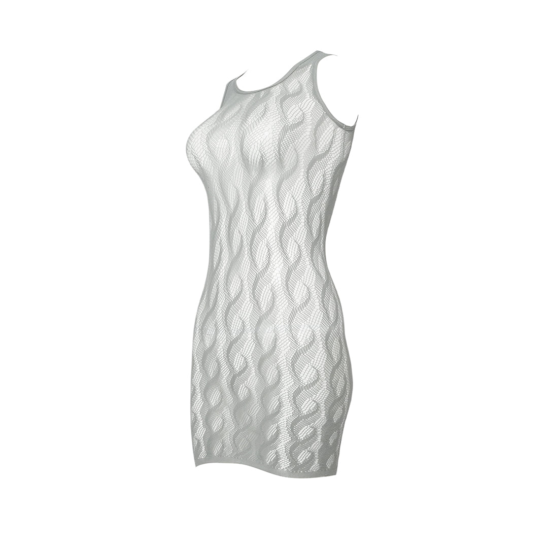 High-end exclusive! "Braid Cable" mesh hollow tight wrap dress fishnet stockings fashionable and sexy