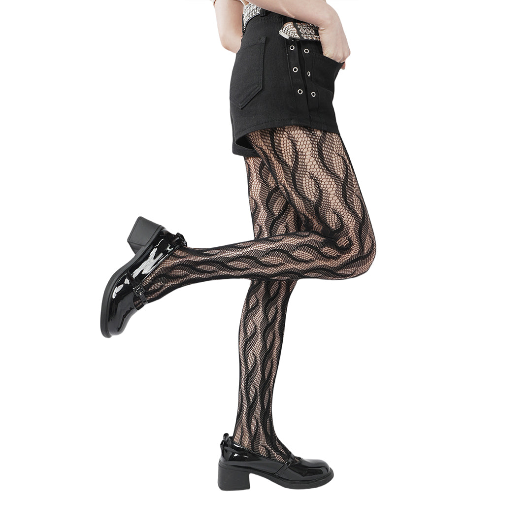 High-end limited edition! "Braid Cable" mesh hollow tights wrapped pantyhose fishnet stockings fashionable and sexy