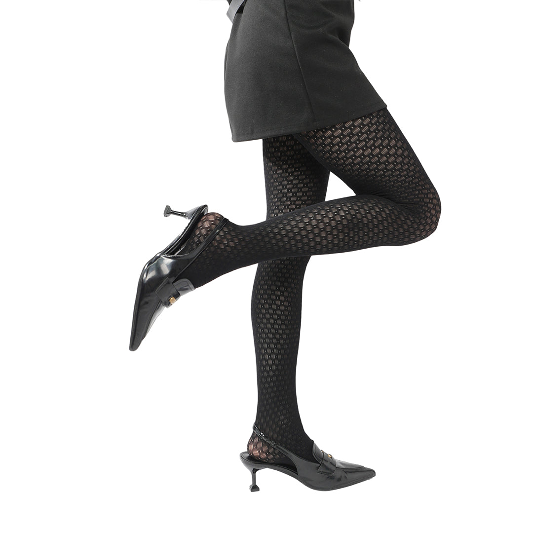 High-end limited edition! "Poison" Snow White's Apple Mesh Black Tights