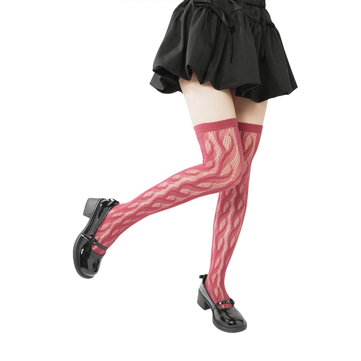 High-end limited edition! "Braid Cable" mesh hollow tights wrapped stockings fishnet stockings fashionable and sexy