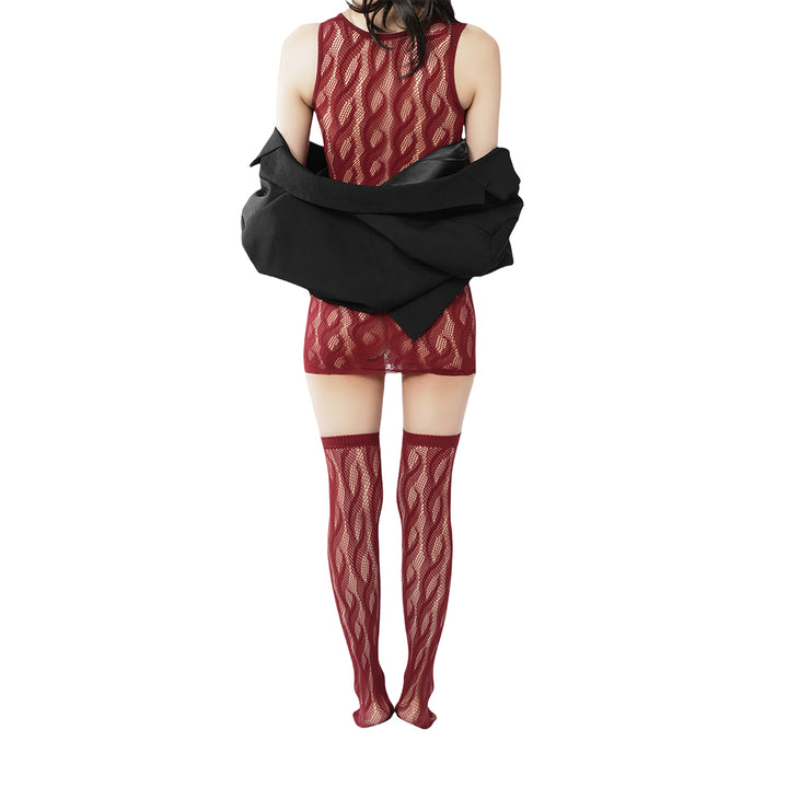 High-end limited edition! "Braid Cable" mesh hollow tights wrapped stockings fishnet stockings fashionable and sexy