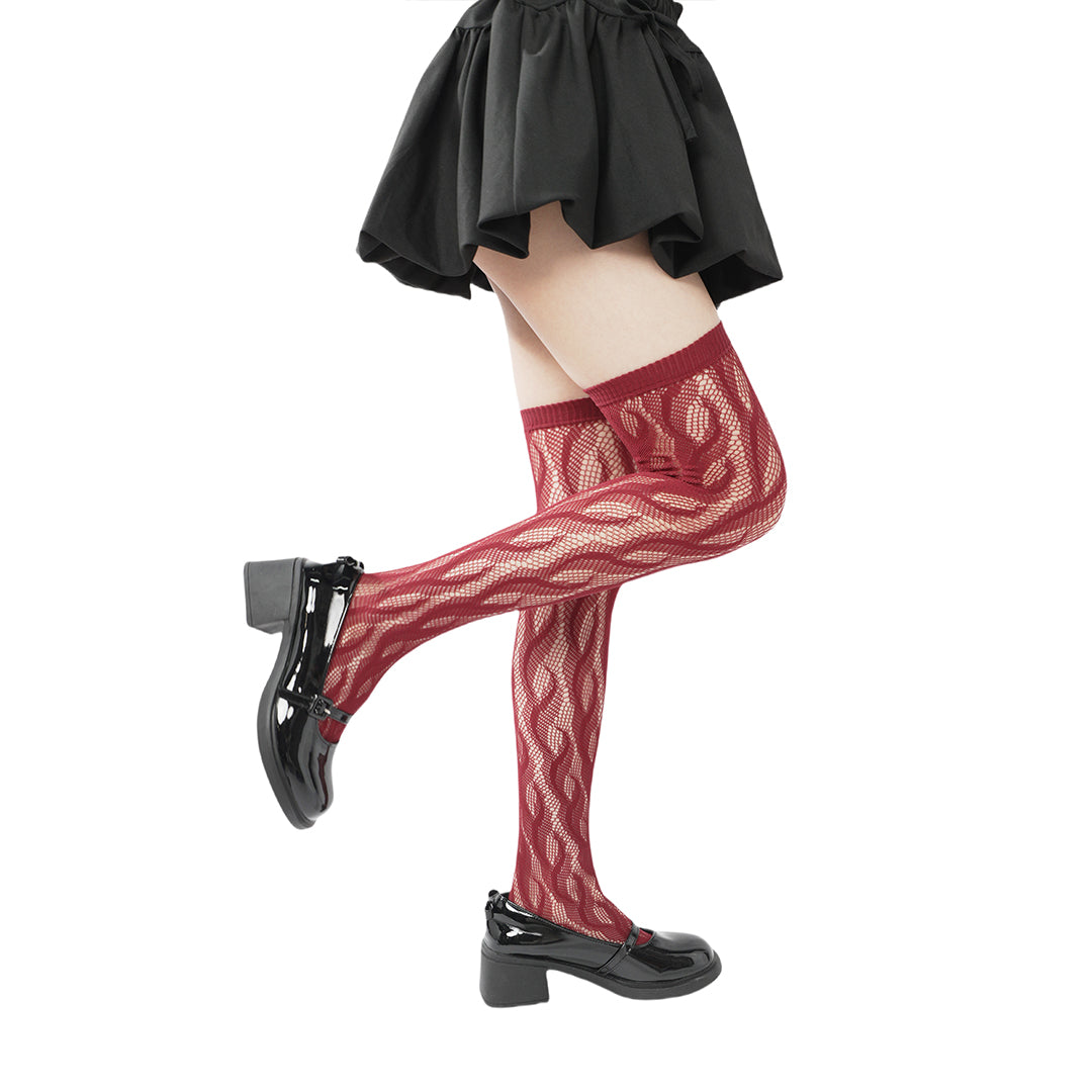 High-end limited edition! "Braid Cable" mesh hollow tights wrapped stockings fishnet stockings fashionable and sexy