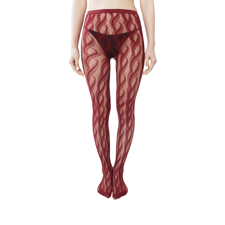 High-end limited edition! "Braid Cable" mesh hollow tights wrapped pantyhose fishnet stockings fashionable and sexy