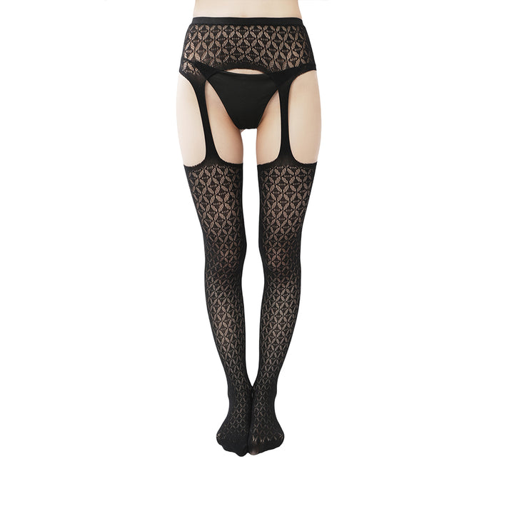 Sensual explosion! "Shine" diamond namesake texture tight elastic garter stockings mesh sexy package