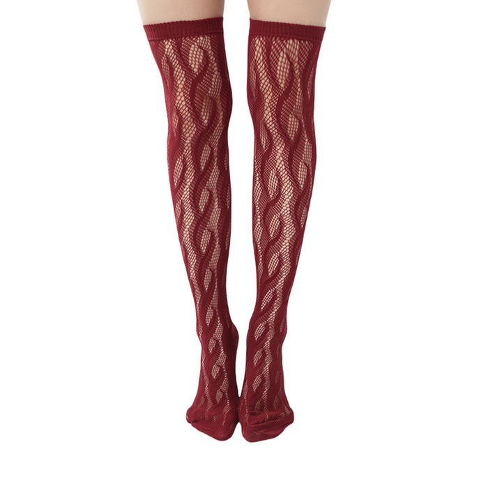 High-end limited edition! "Braid Cable" mesh hollow tights wrapped stockings fishnet stockings fashionable and sexy