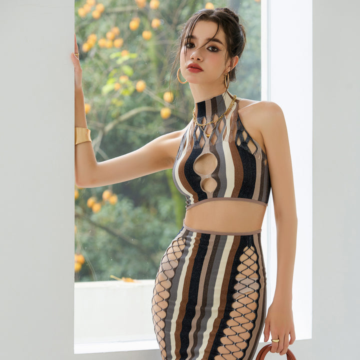 Raschelle Vitality and Ambition Striped Set, side view