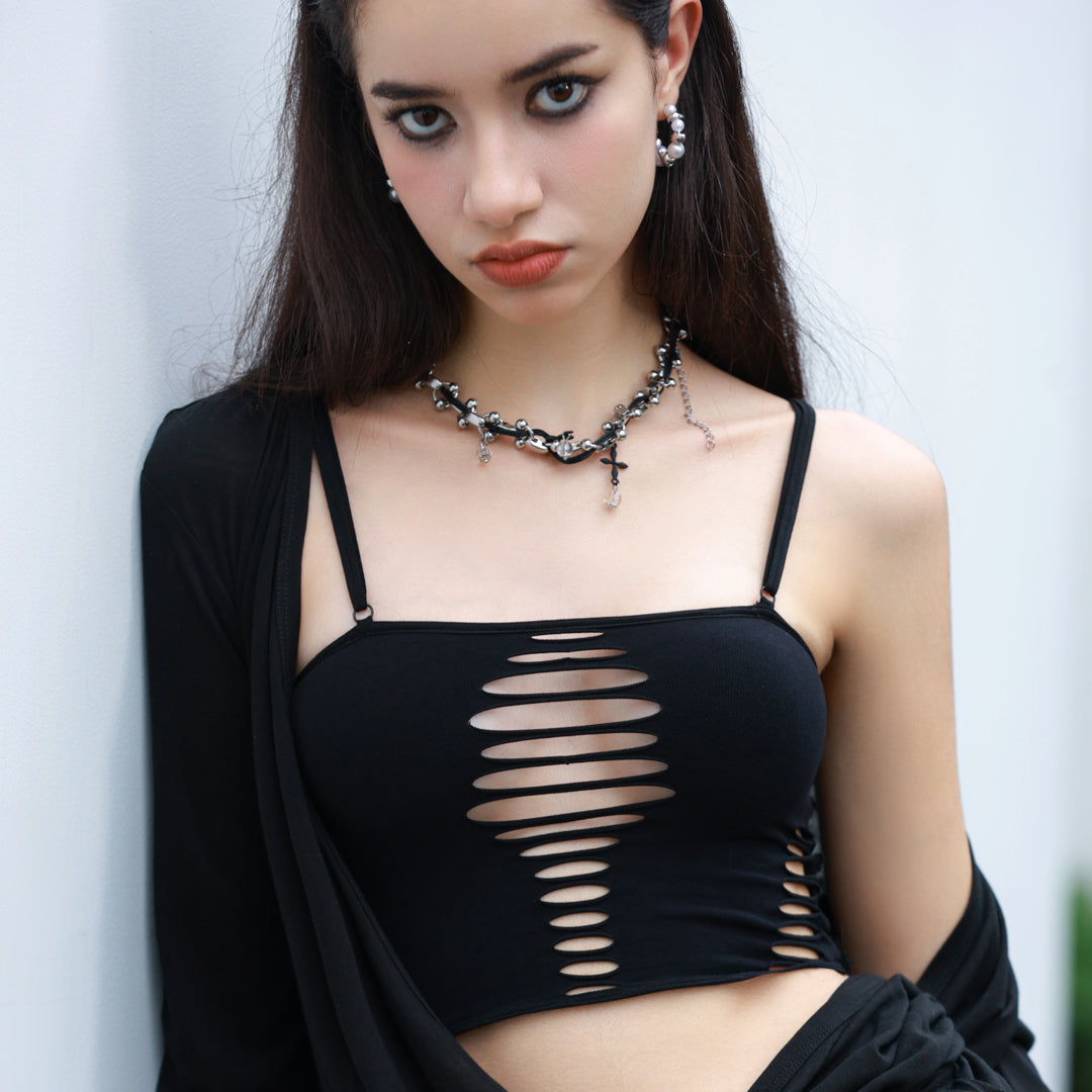 Raschelle Inversion No. 3 Distressed Tank Top, alternate colour view