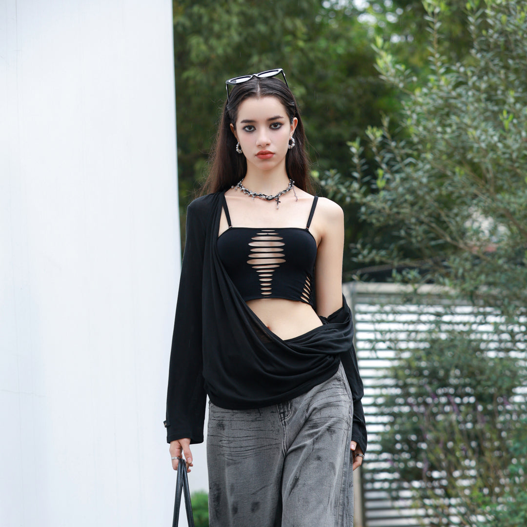 Raschelle Inversion No. 3 Distressed Tank Top, product detail