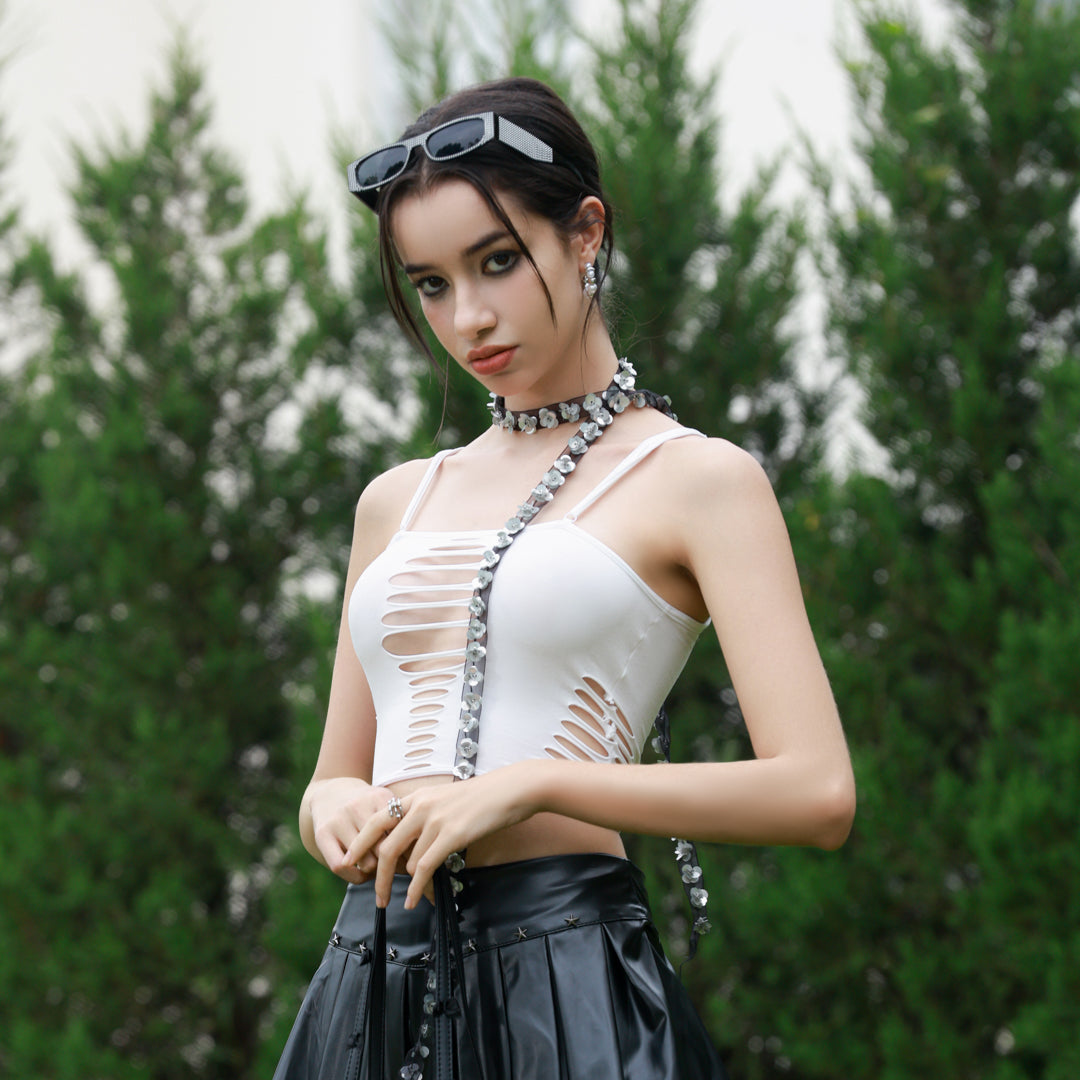 Raschelle Inversion No. 3 Distressed Tank Top, product detail