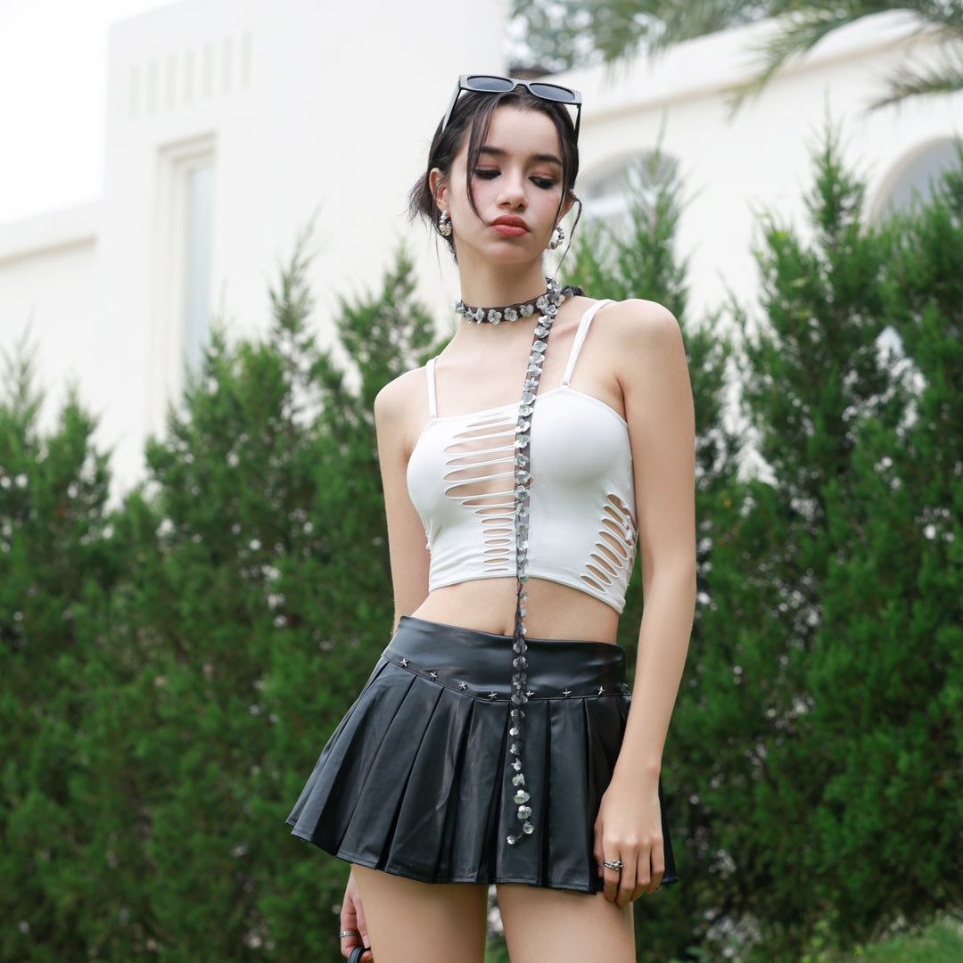 Raschelle Inversion No. 3 Distressed Tank Top, product detail