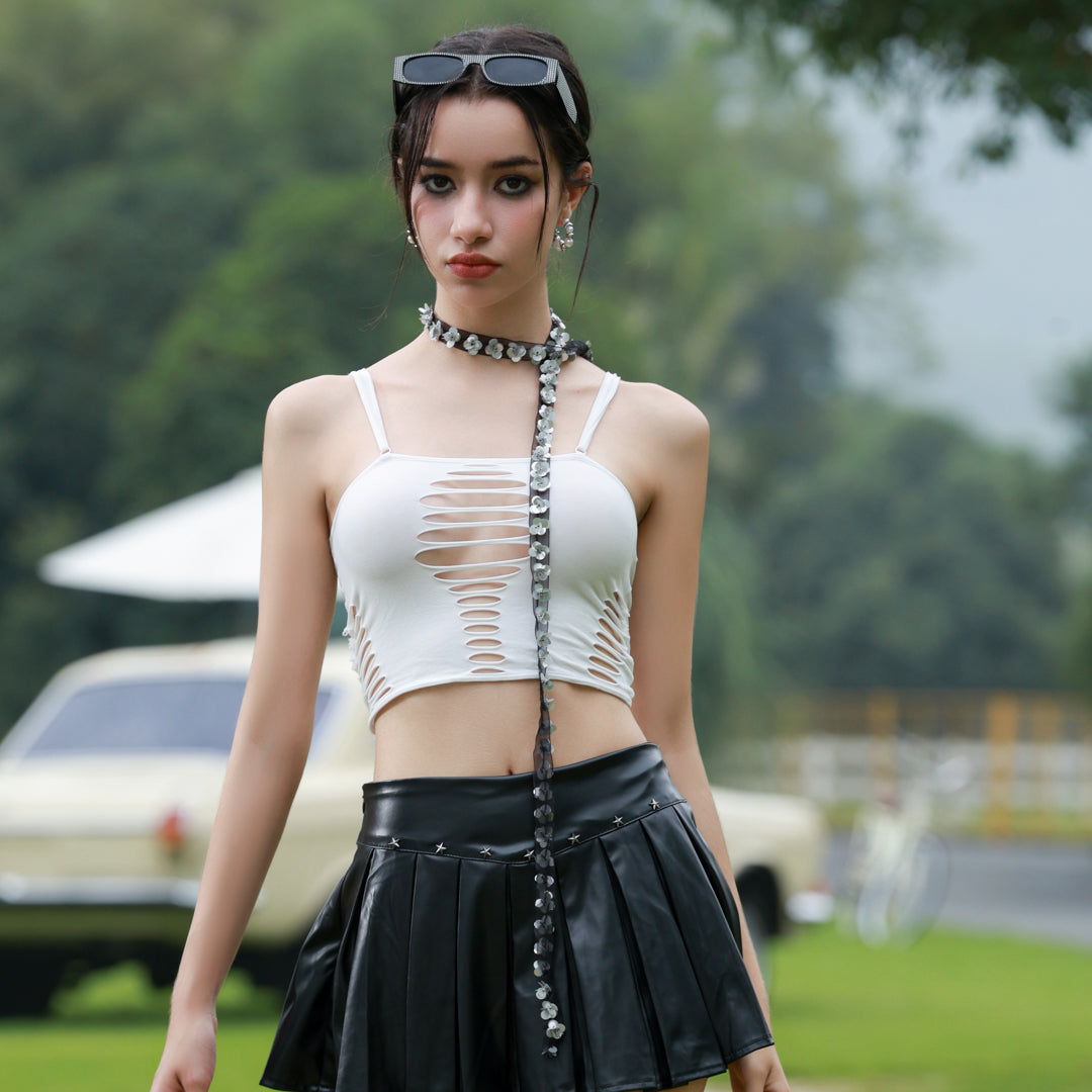 Raschelle Inversion No. 3 Distressed Tank Top, product detail