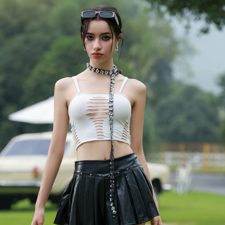 Raschelle Inversion No. 3 Distressed Tank Top, product detail