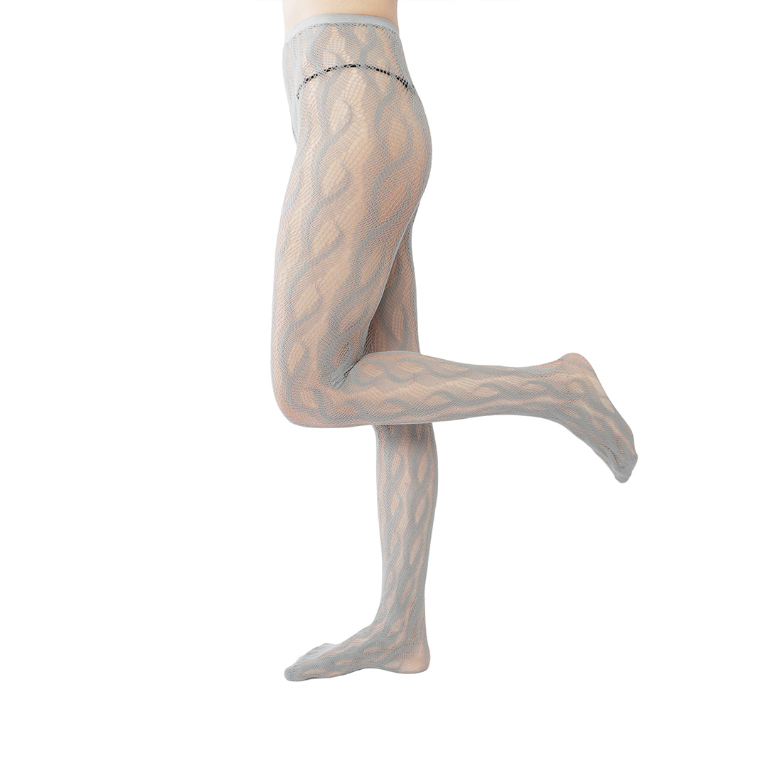 High-end limited edition! "Braid Cable" mesh hollow tights wrapped pantyhose fishnet stockings fashionable and sexy
