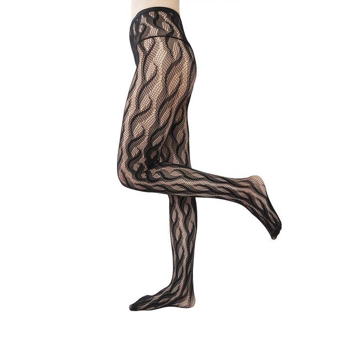 High-end limited edition! "Braid Cable" mesh hollow tights wrapped pantyhose fishnet stockings fashionable and sexy