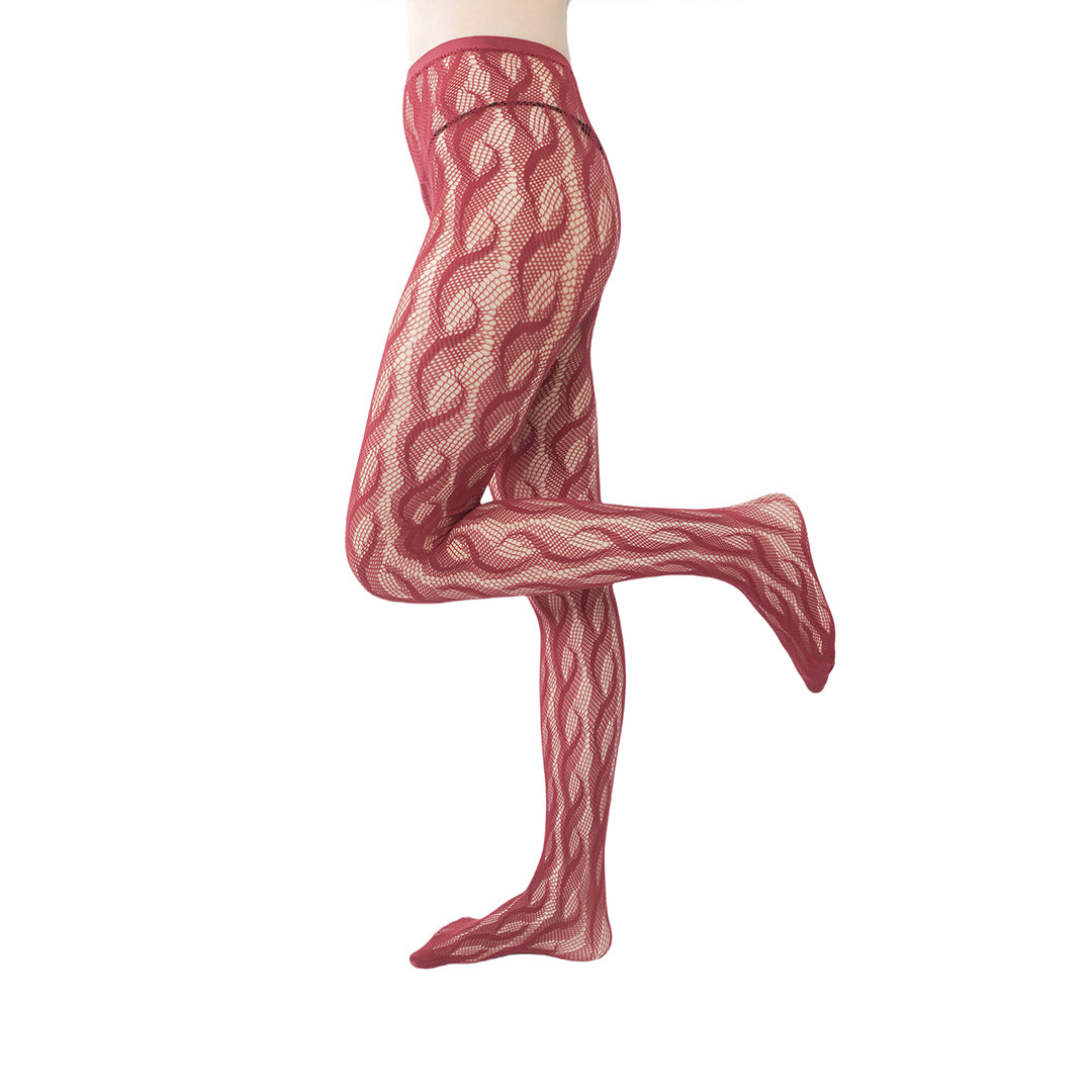 High-end limited edition! "Braid Cable" mesh hollow tights wrapped pantyhose fishnet stockings fashionable and sexy