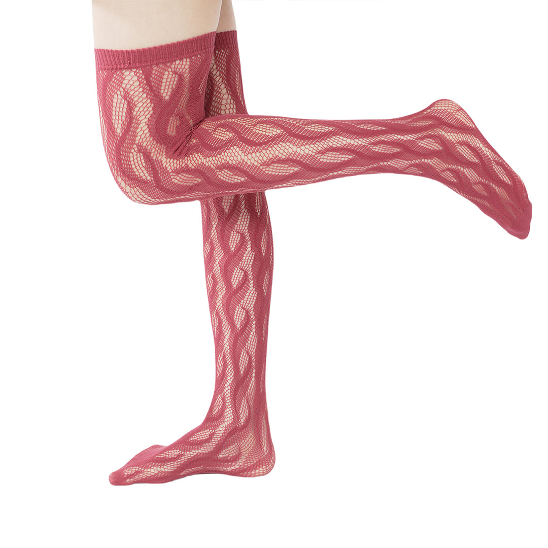 High-end limited edition! "Braid Cable" mesh hollow tights wrapped stockings fishnet stockings fashionable and sexy
