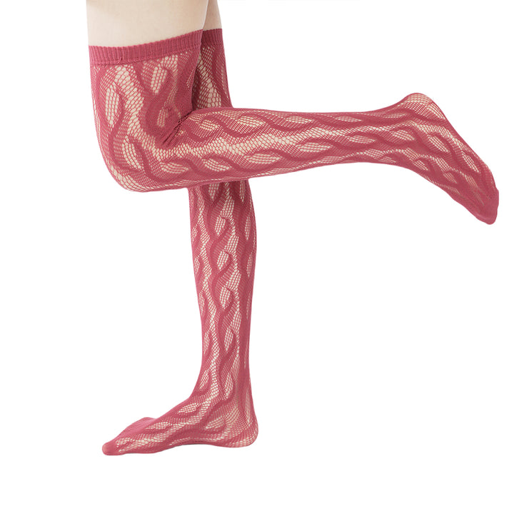 High-end limited edition! "Braid Cable" mesh hollow tights wrapped stockings fishnet stockings fashionable and sexy