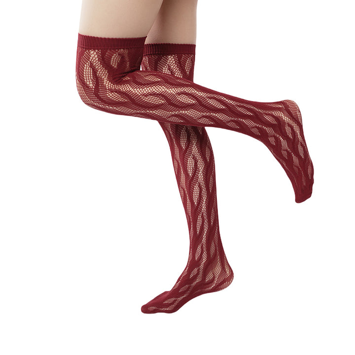 High-end limited edition! "Braid Cable" mesh hollow tights wrapped stockings fishnet stockings fashionable and sexy
