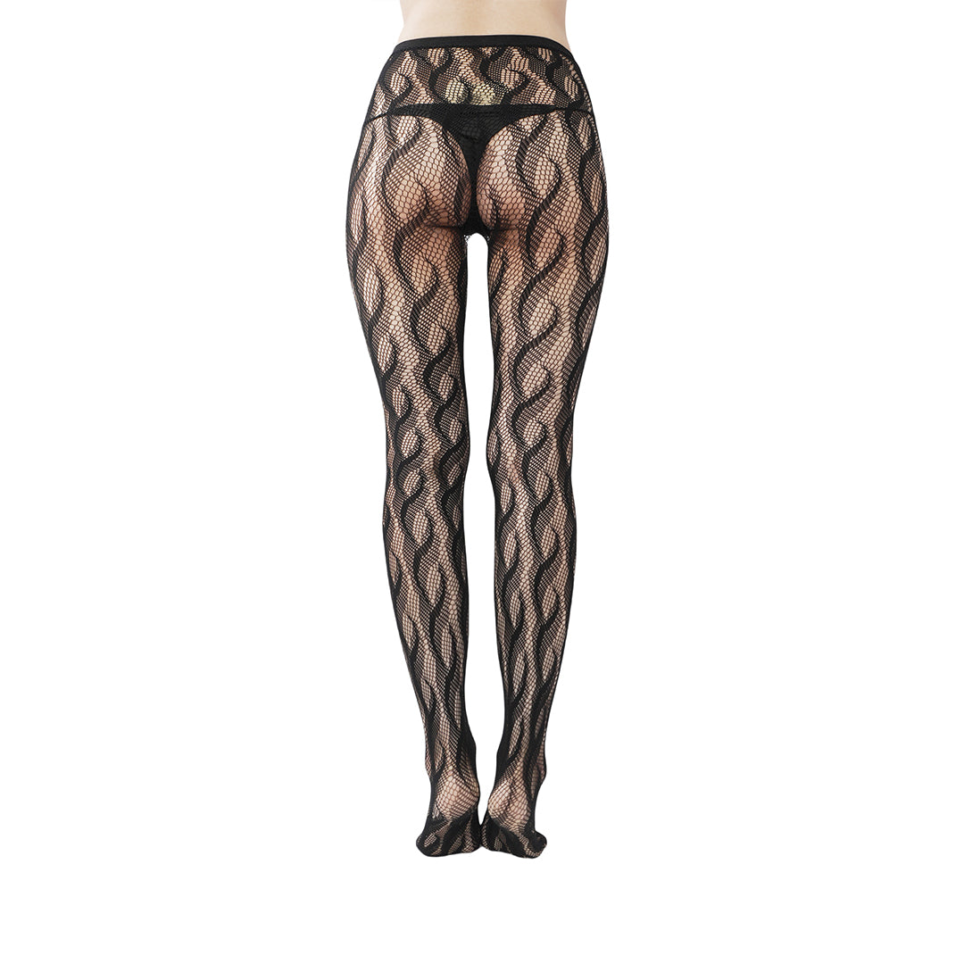 High-end limited edition! "Braid Cable" mesh hollow tights wrapped pantyhose fishnet stockings fashionable and sexy