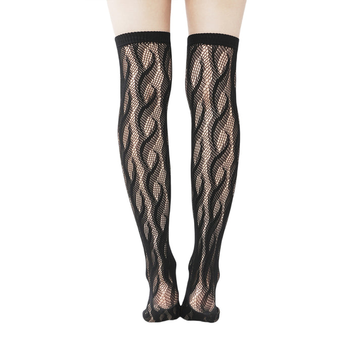 High-end limited edition! "Braid Cable" mesh hollow tights wrapped stockings fishnet stockings fashionable and sexy