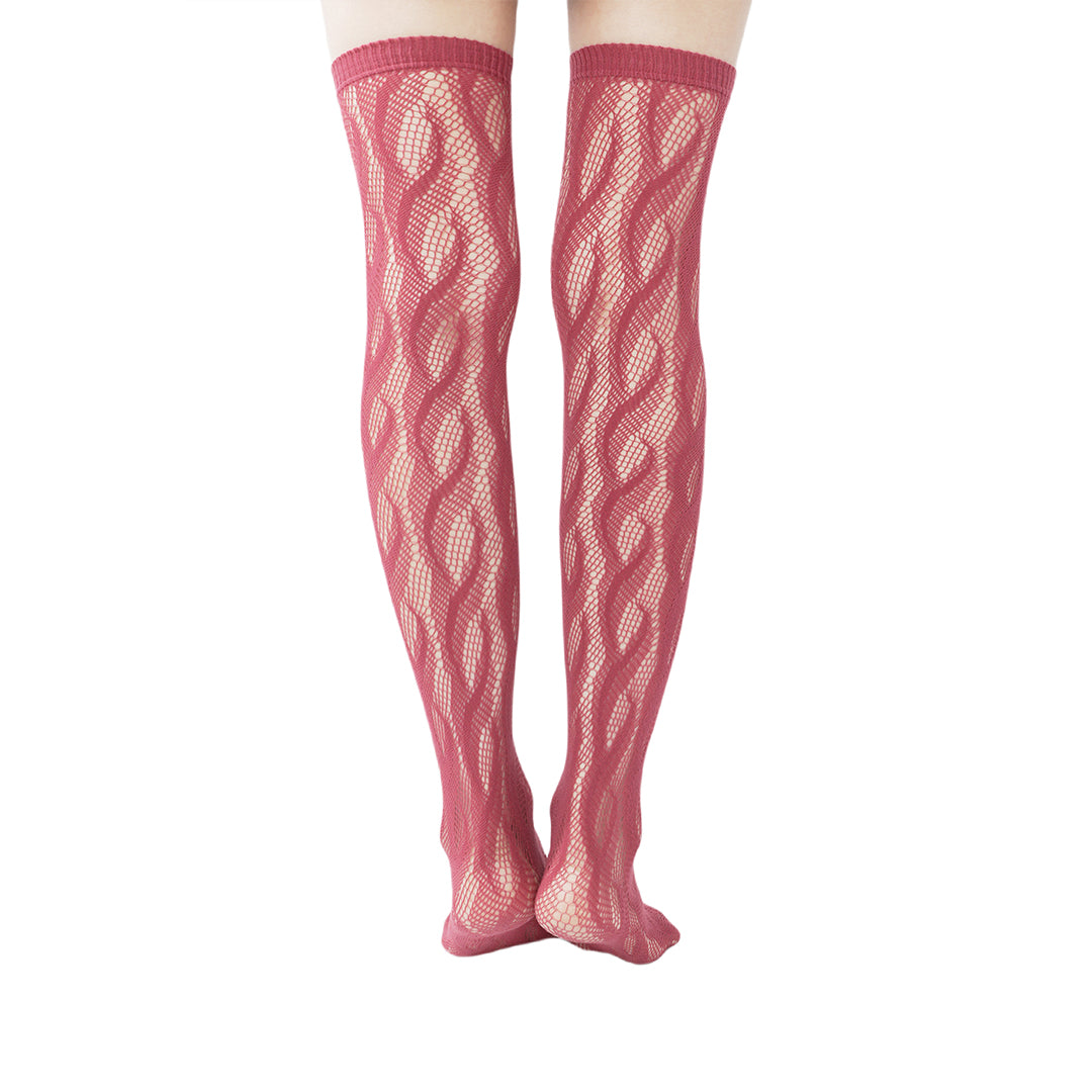 High-end limited edition! "Braid Cable" mesh hollow tights wrapped stockings fishnet stockings fashionable and sexy