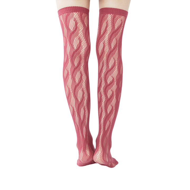 High-end limited edition! "Braid Cable" mesh hollow tights wrapped stockings fishnet stockings fashionable and sexy