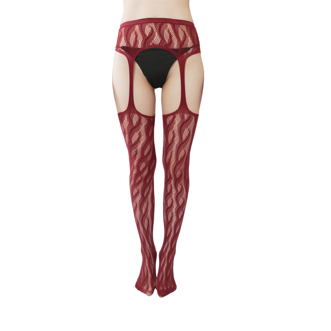 High-end limited edition"Braid Cable" four-sided hollow sexy pure Braid Cable mesh black fishnet stockings