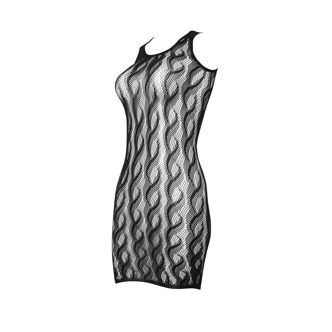 Braid Cable Mesh Bodycon Dress