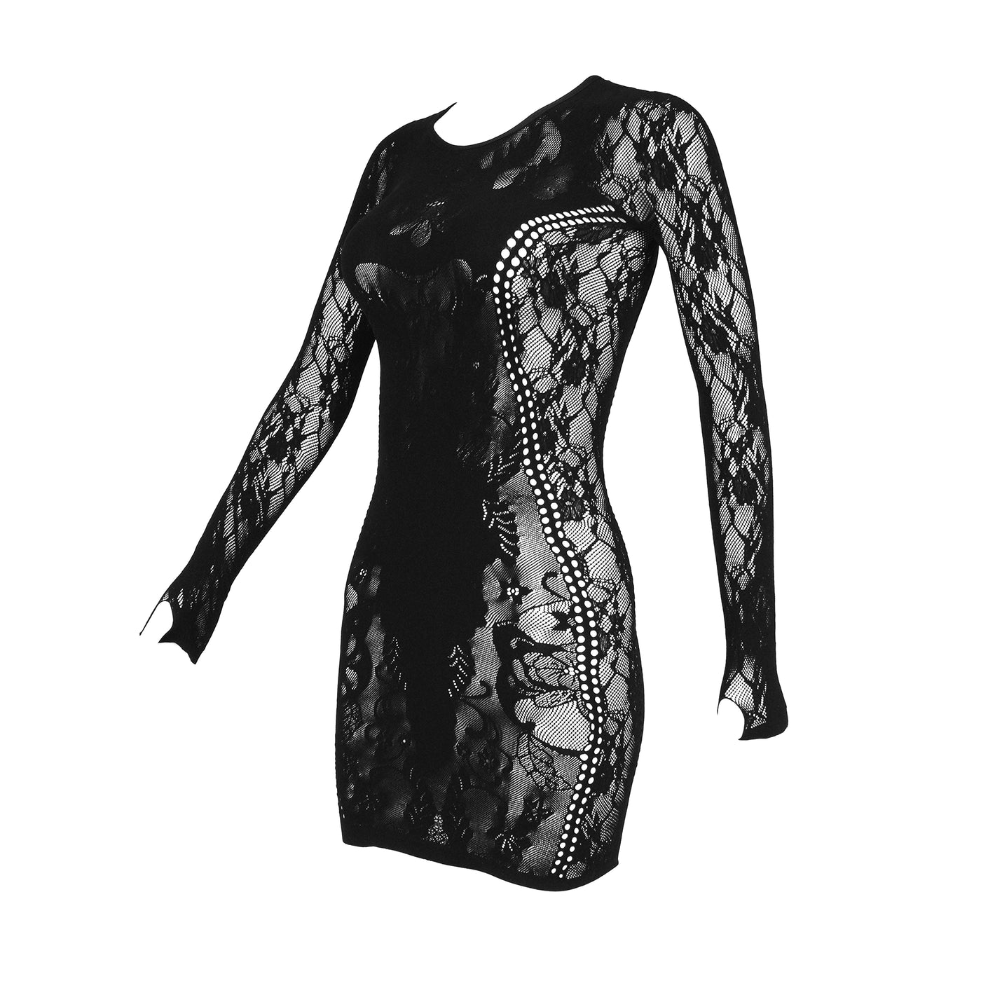 Jacquard Lace Bodycon Dress