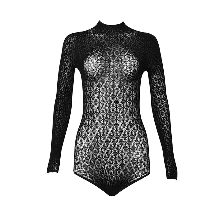 Diamond Mesh Bodysuit - Shine Texture Sexy Tights