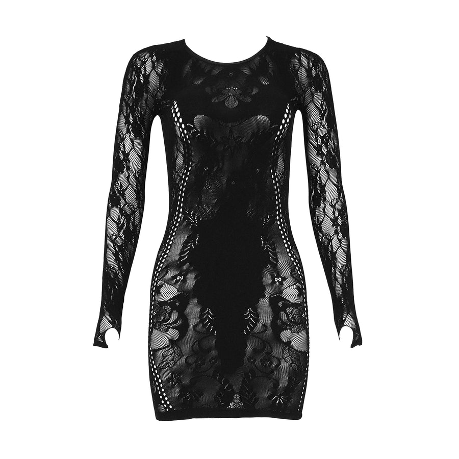 Jacquard Lace Bodycon Dress