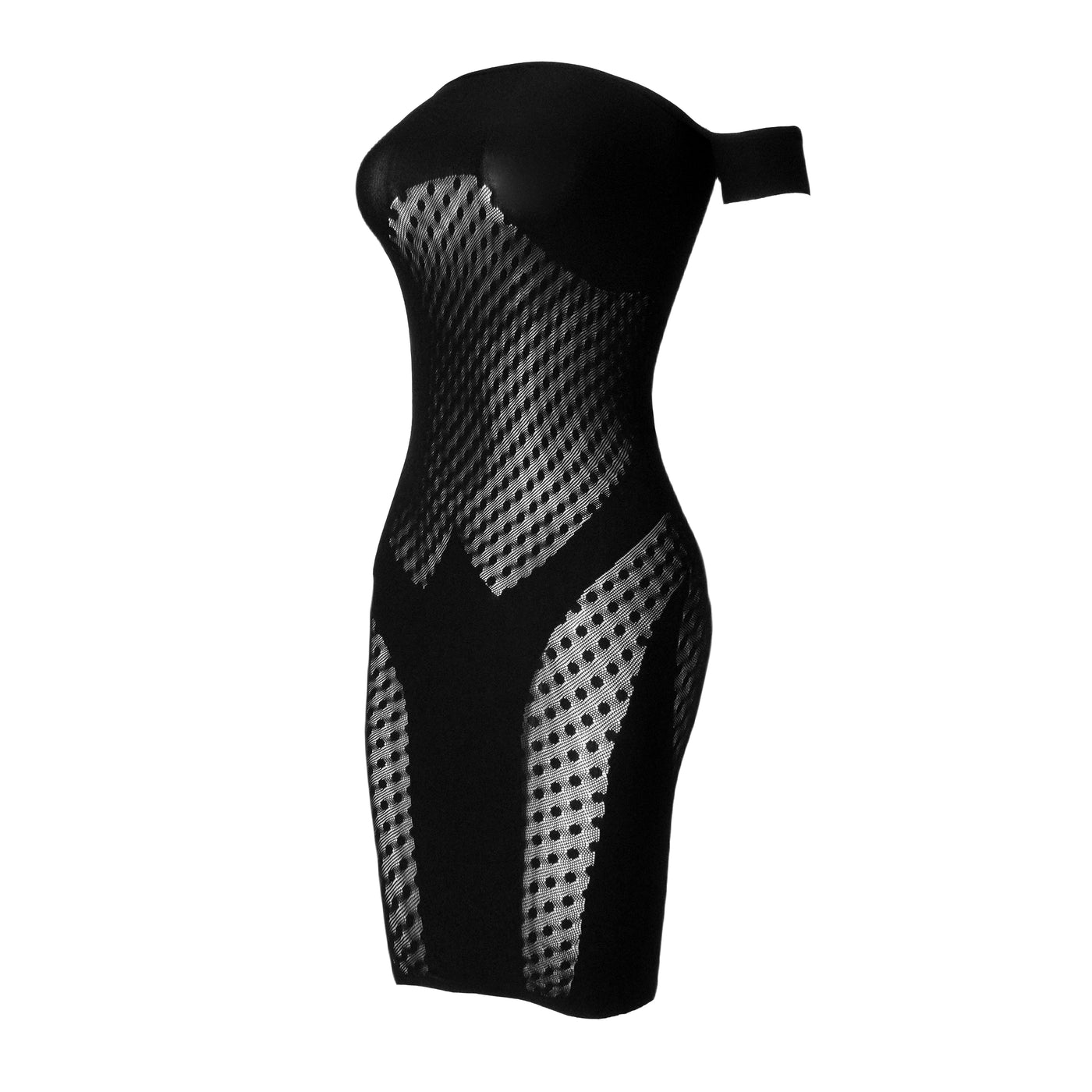 Black No. 6 Polka-Dot Bodycon Dress
