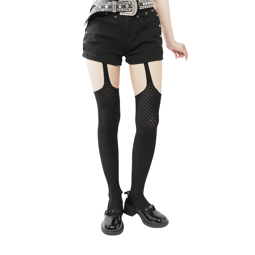 Poison Apple Fishnet Garter Stockings - Snow White Sexy