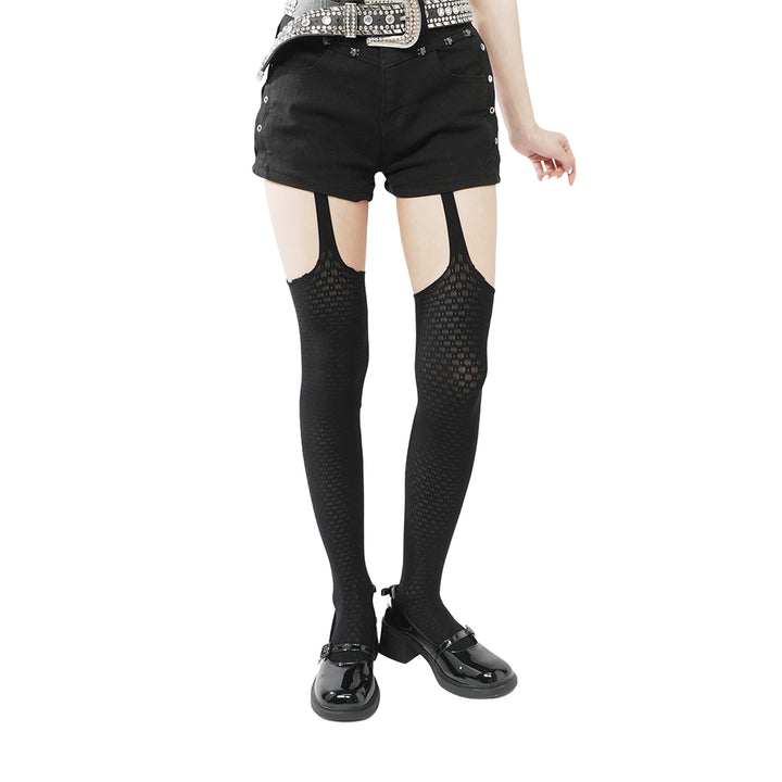 Poison Apple Fishnet Garter Stockings - Snow White Sexy