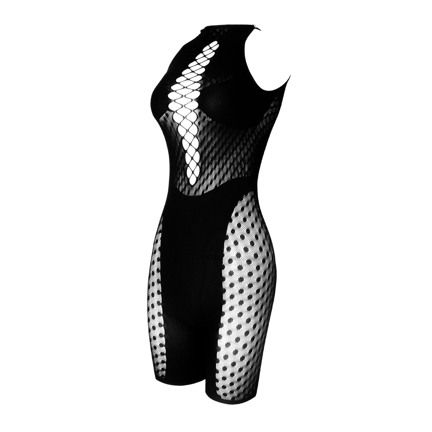 Black No. 7 Polka-Dot Active Jumpsuit