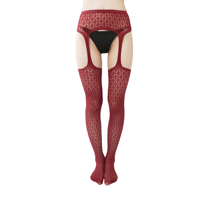 Diamond Mesh Garter Stockings - Shine Texture Sexy