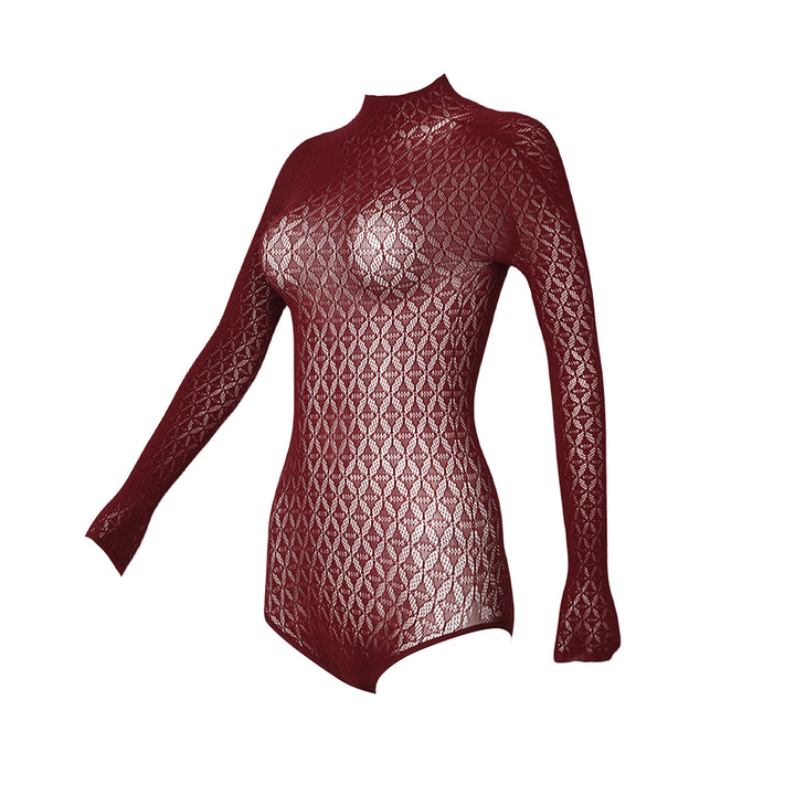 Diamond Mesh Bodysuit - Shine Texture Sexy Tights