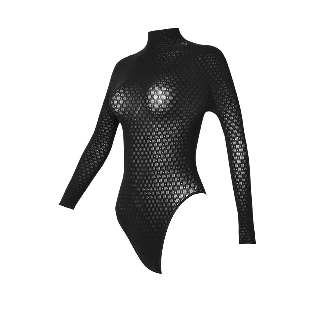 Diamond Pattern Mesh Bodysuit