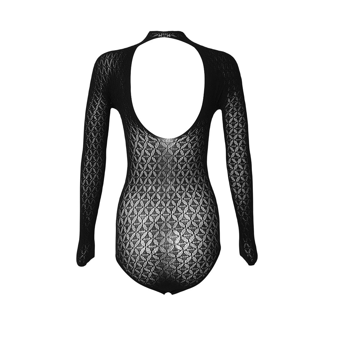 Diamond Mesh Bodysuit - Shine Texture Sexy Tights
