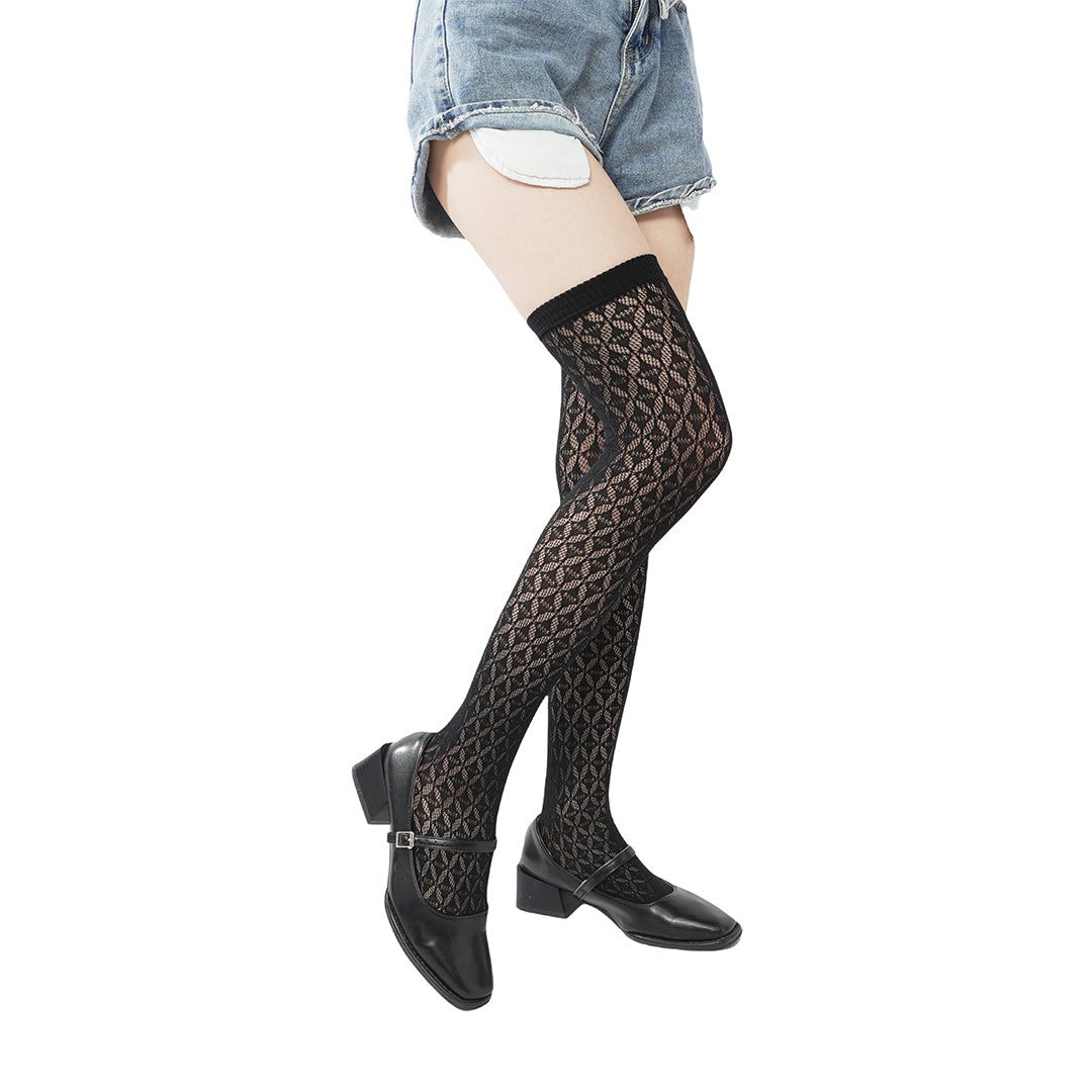 Sensual explosion! "Shine" diamond-named textured tights and elastic stockings with sexy mesh wrap